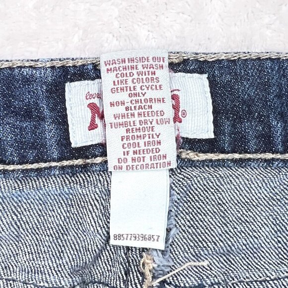 Mudd Denim Shorts | 2.5" Inseam | Dark Wash | Size 7 | Distressed | Lace | Y2K - Picture 10 of 10